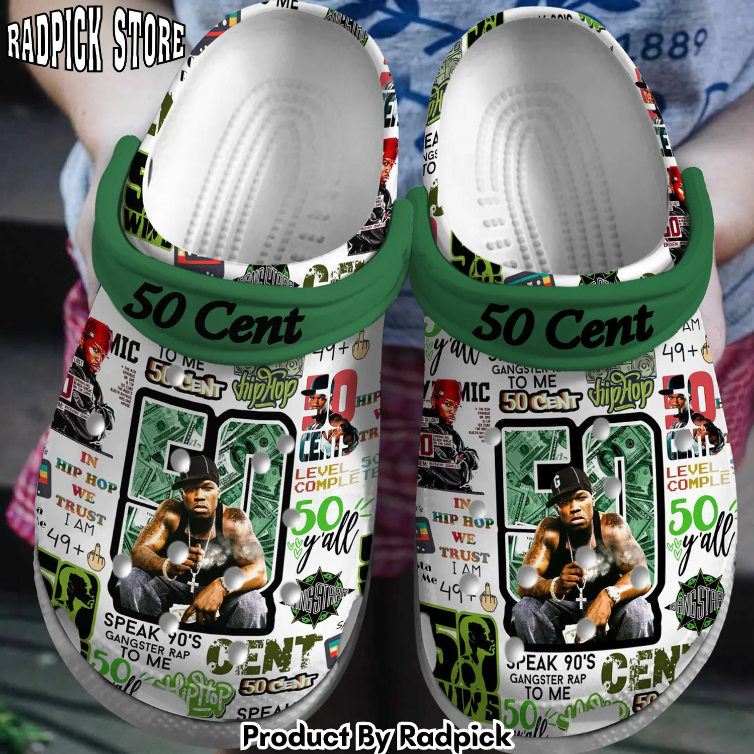 Radpick 50 cent music crocss crocband clogs shoes comfortable for men women and kids footwearelite exclusive rp6528361